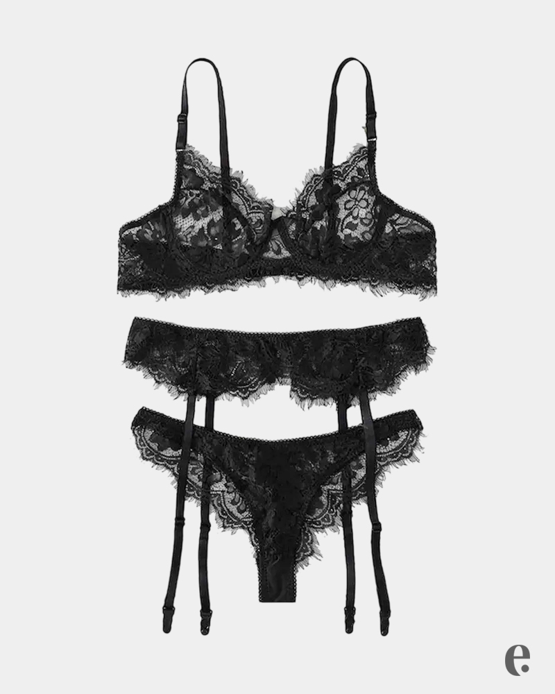 3 Piece Lace Lingerie Set
