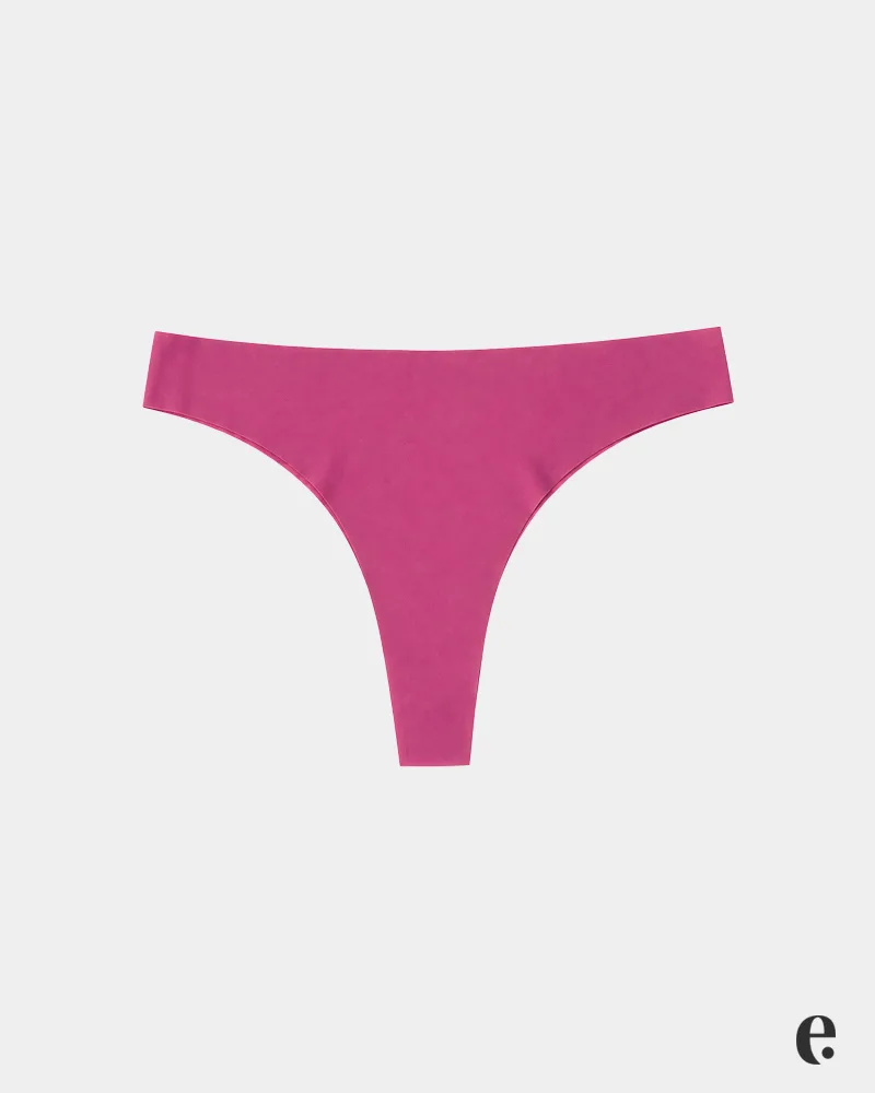 Plain Ice Silk Seamless Thong