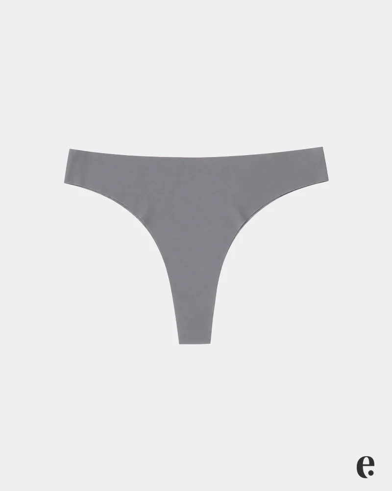 Plain Ice Silk Seamless Thong
