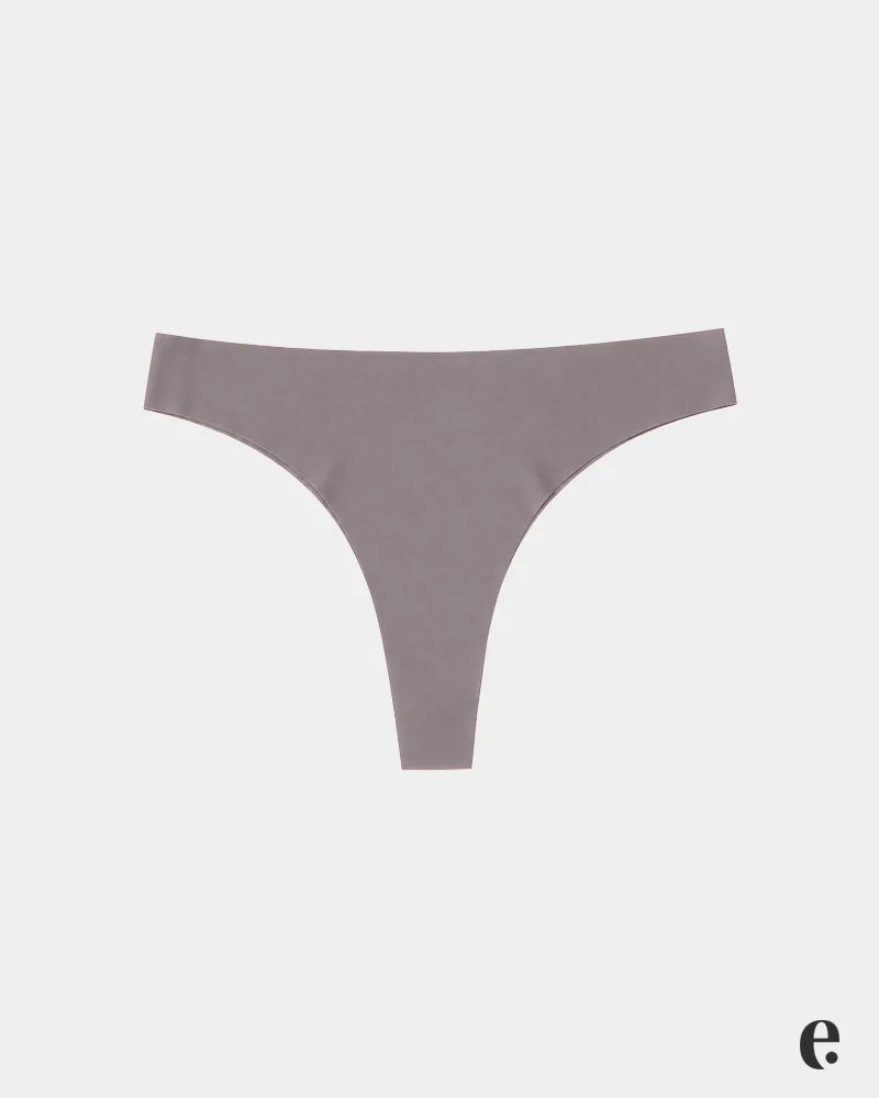 Plain Ice Silk Seamless Thong