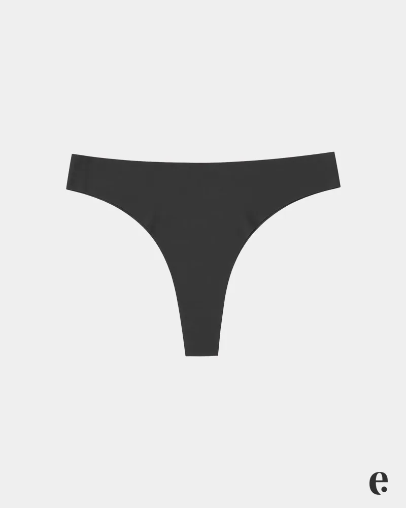 Plain Ice Silk Seamless Thong