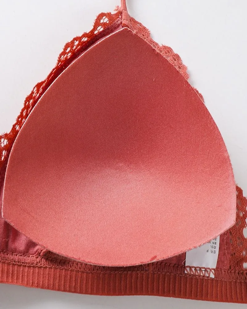 V Neck Triangle Padded Bra Bralette - Image 7