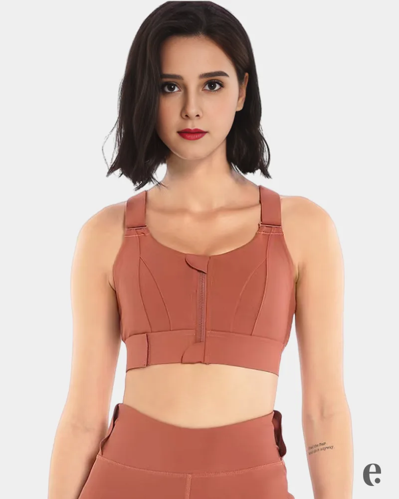 Adjustable Front Zipper Sports Bra - Image 3