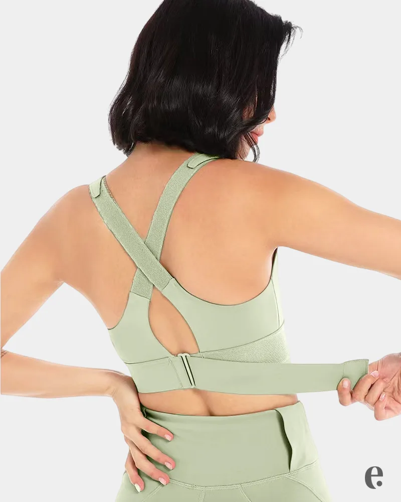 Adjustable Front Zipper Sports Bra - Image 4