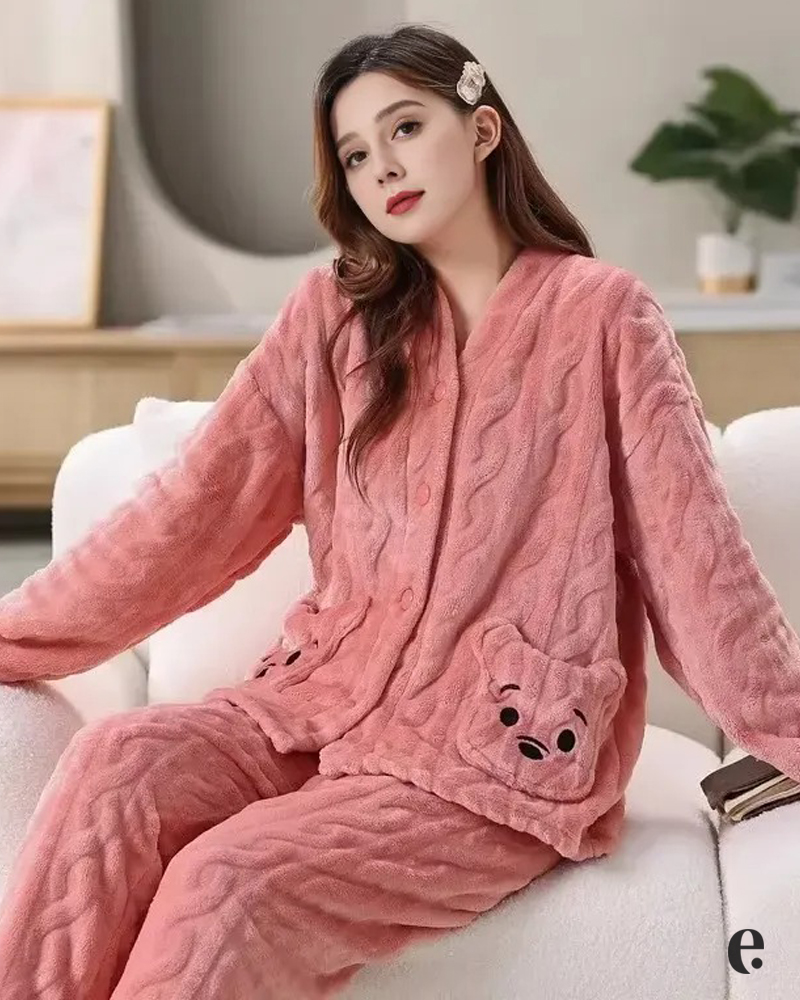 Winter Warm Flannel Pajama Set