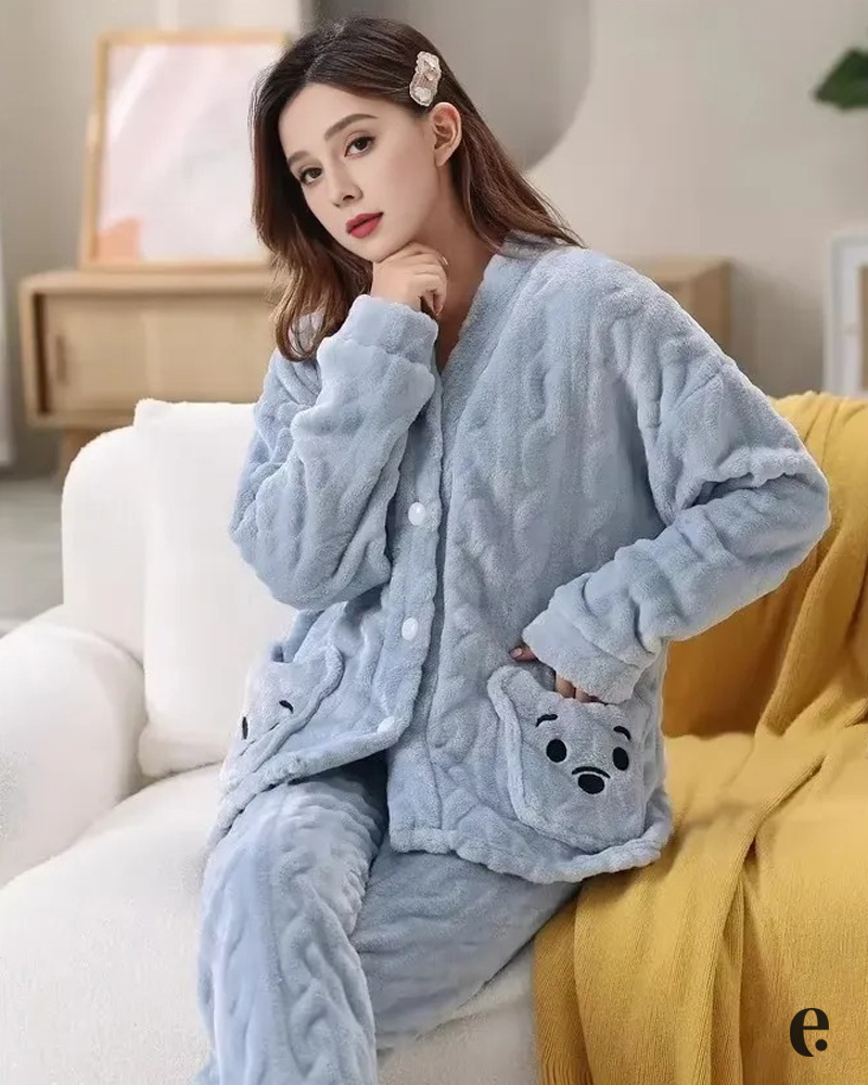 Winter Warm Flannel Pajama Set