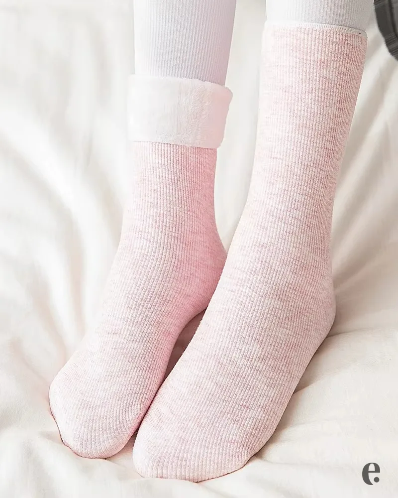 Colorful Fleece Lining Winter Socks