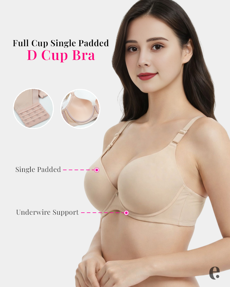 D-Cup Size Plain Single Padded Bra