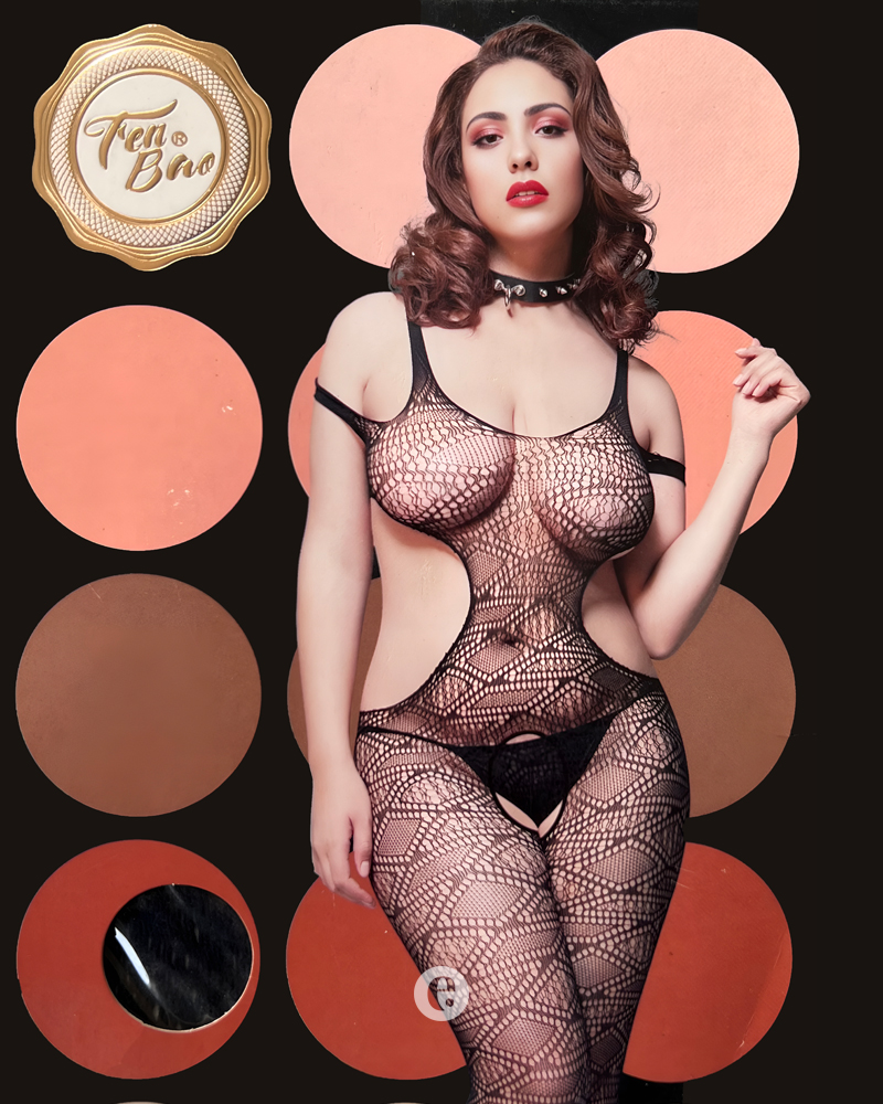 Black Romantic Women Sexy Fishnet Lingerie