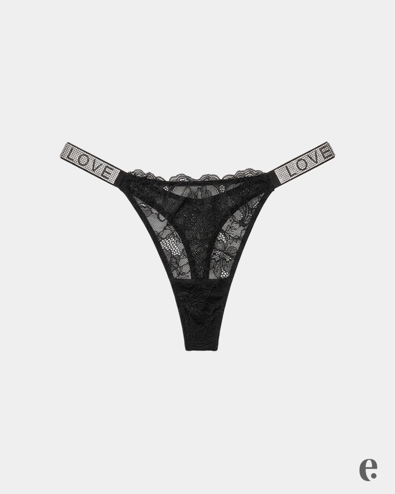 Shine Strap Lace Thong Panty
