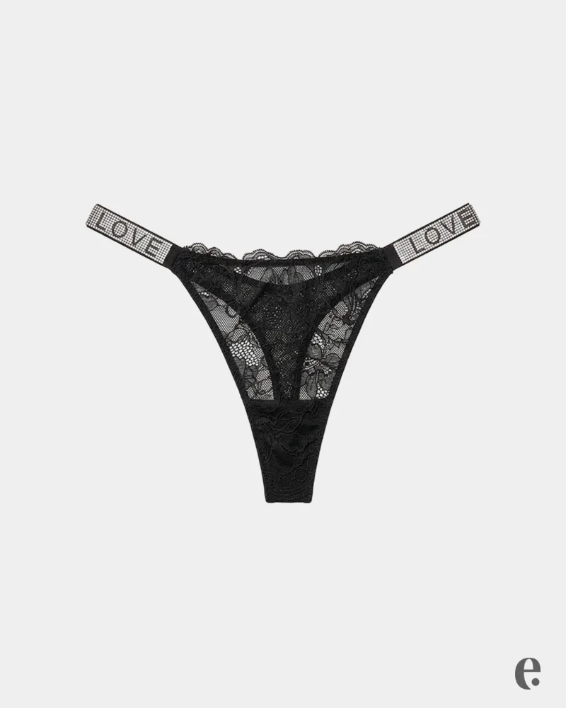 Shine Strap Lace Thong Panty