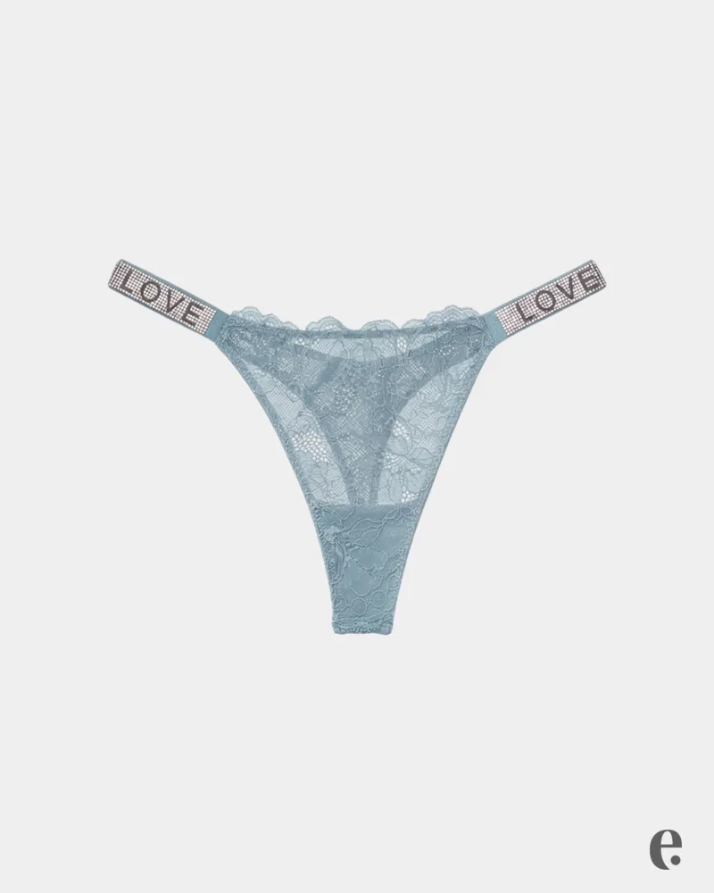 Shine Strap Lace Thong Panty