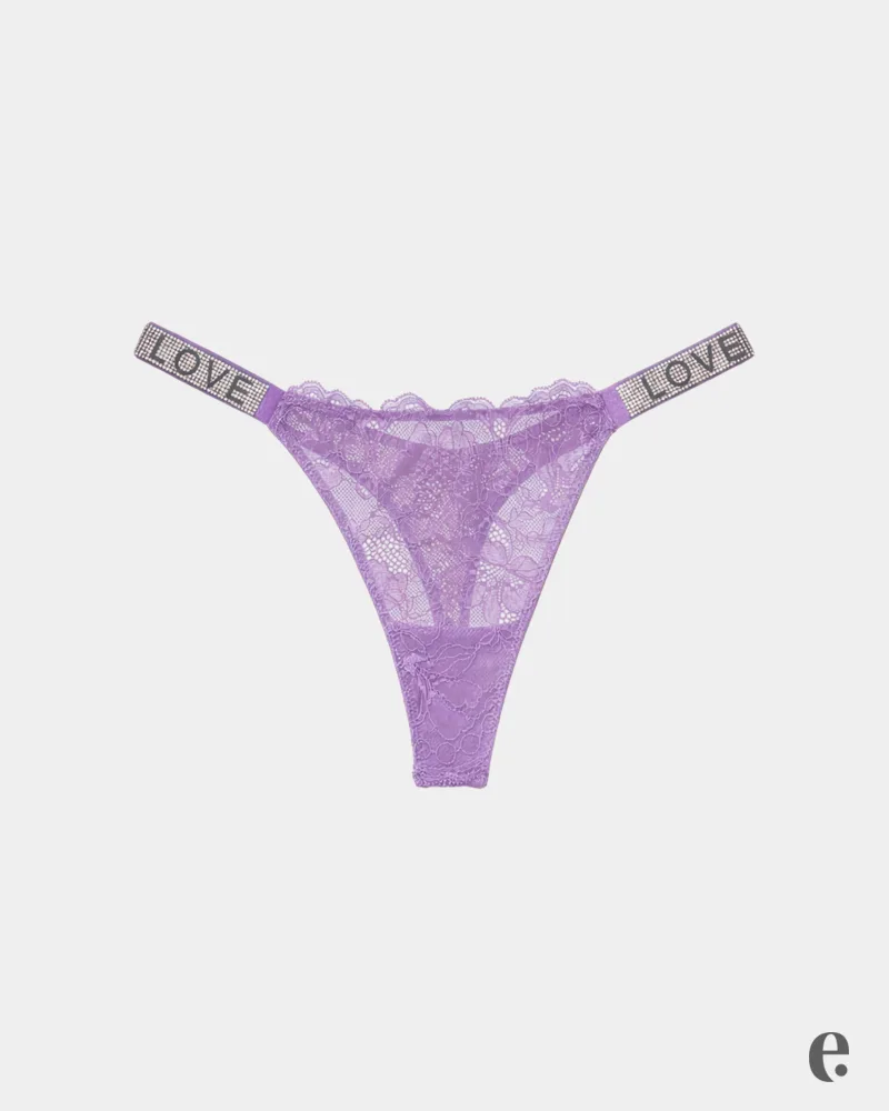 Shine Strap Lace Thong Panty