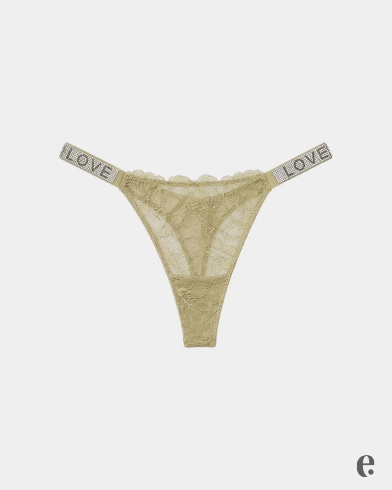 Shine Strap Lace Thong Panty