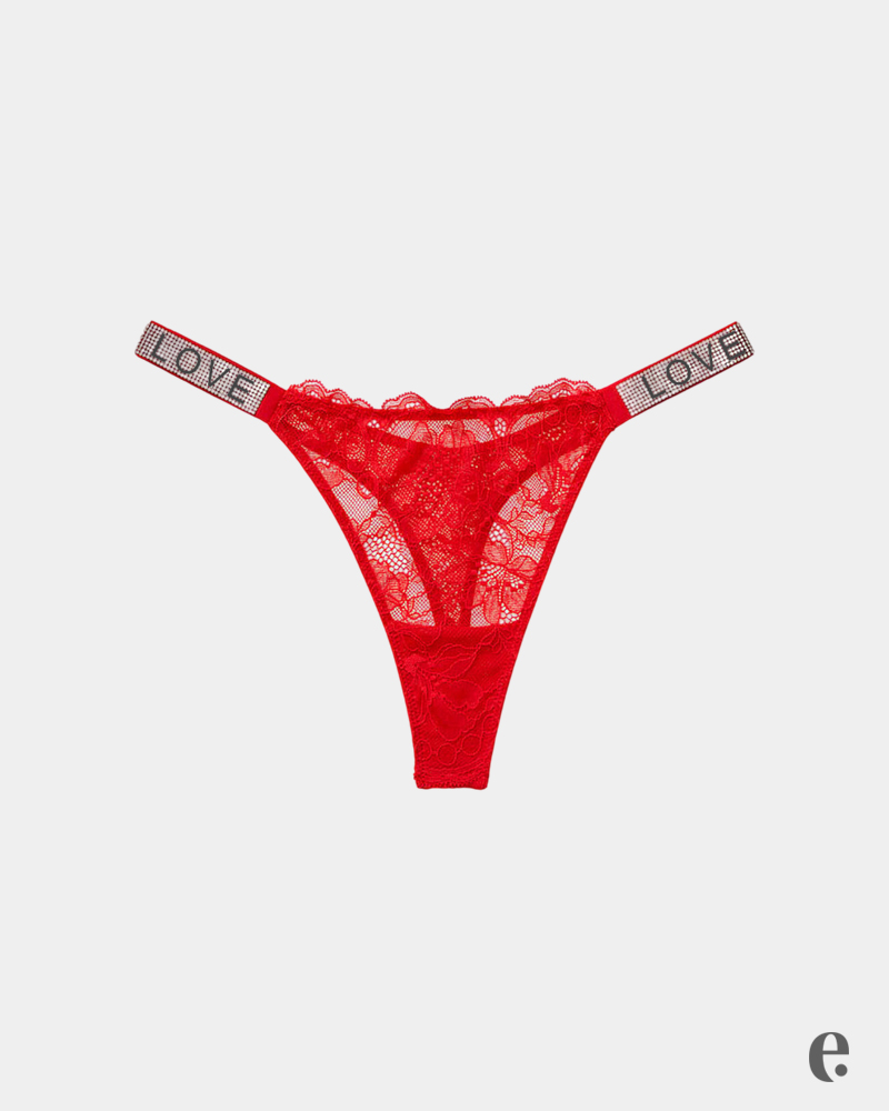 Shine Strap Lace Thong Panty