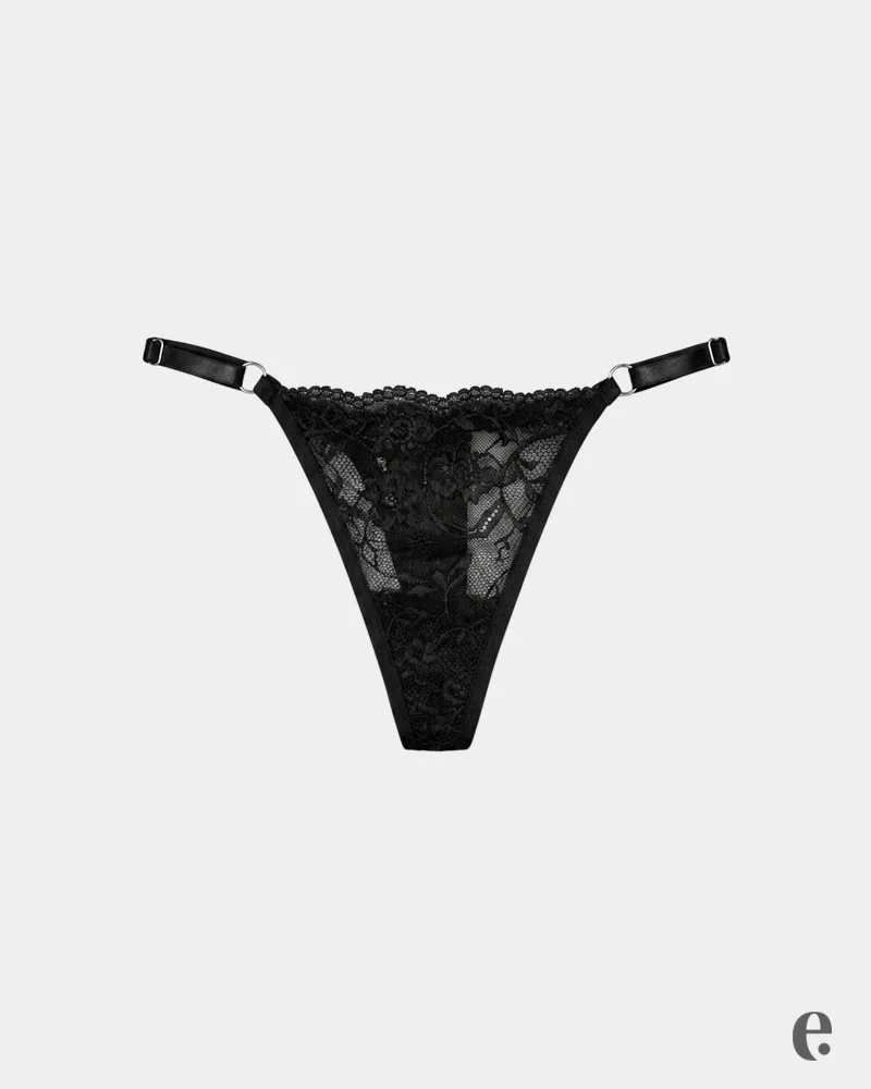 Lace Adjustable Strap Thong Panty