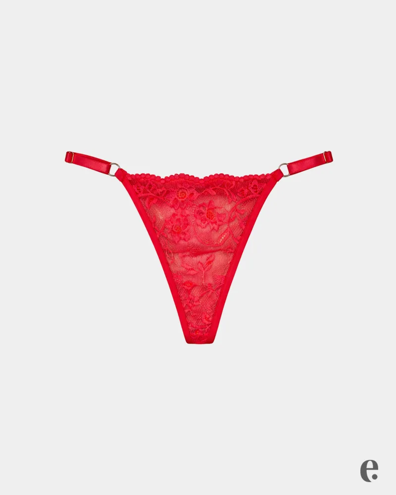 Lace Adjustable Strap Thong Panty