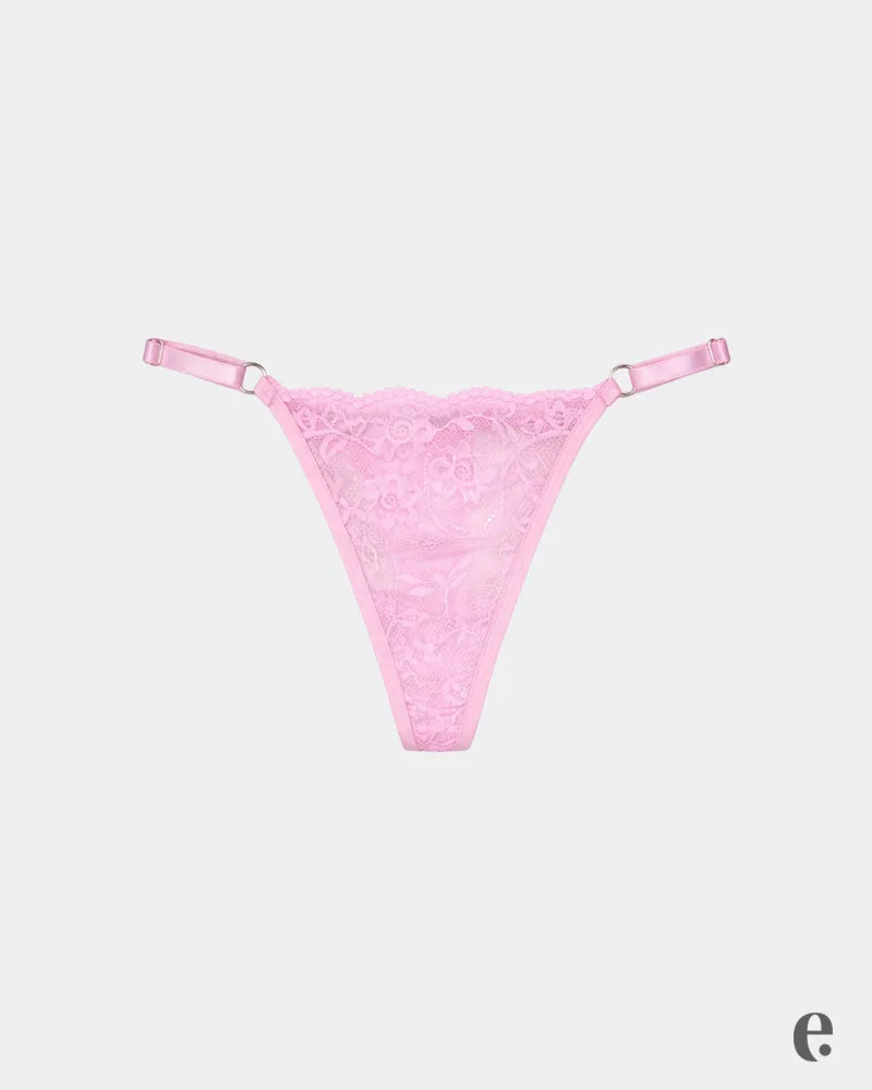 Lace Adjustable Strap Thong Panty