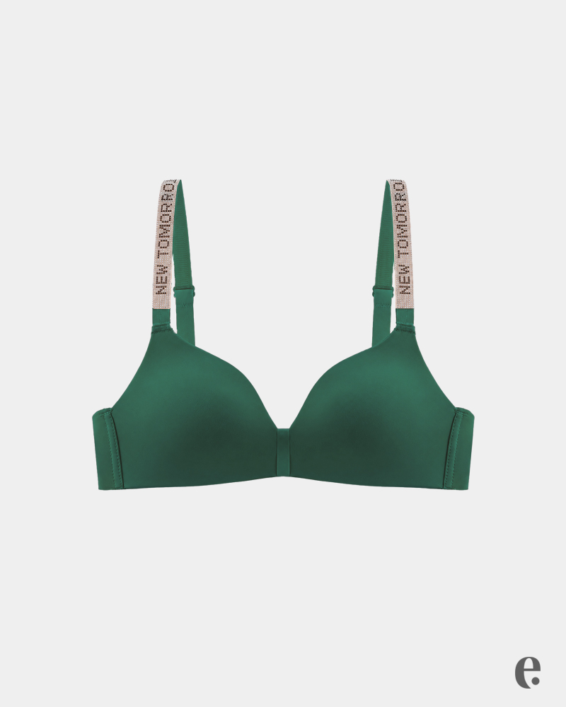 Seamless Wireless Rhinestone Strap B Cup Bra