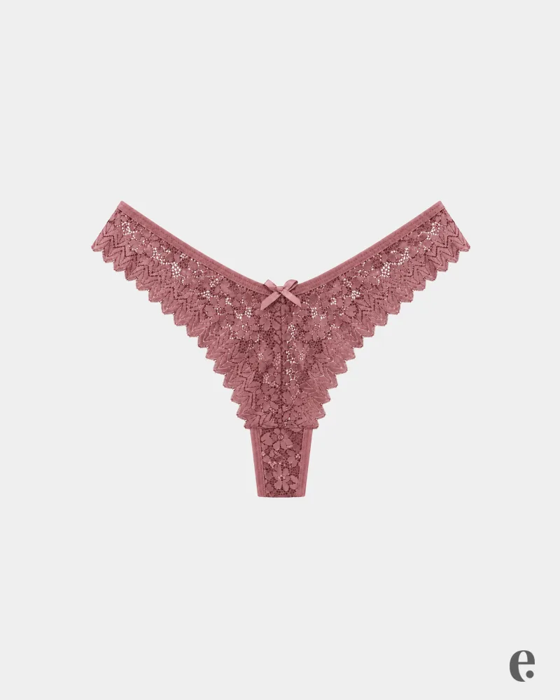 Soft And Breathable Floral Lace Thong - Image 3