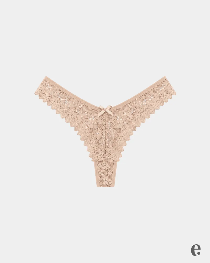 Soft And Breathable Floral Lace Thong - Image 4