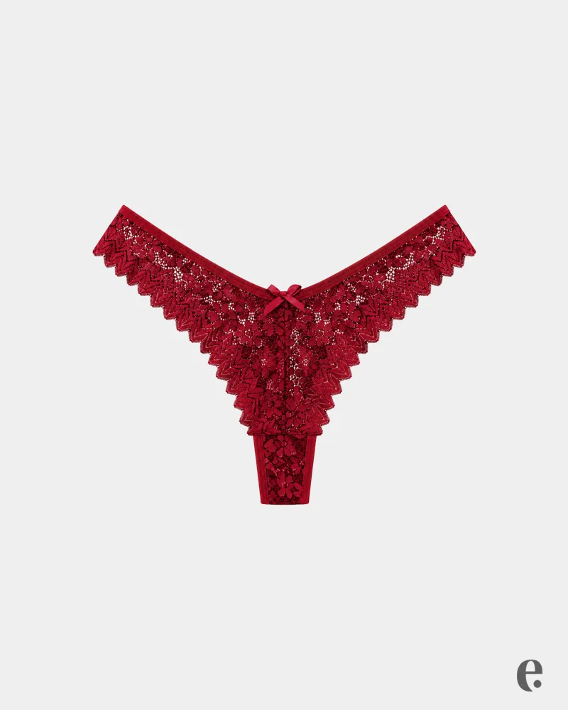 Soft And Breathable Floral Lace Thong - Image 5