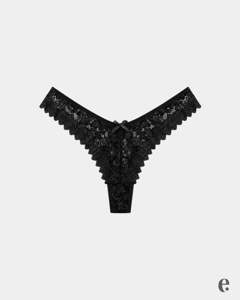 Soft And Breathable Floral Lace Thong - Image 6