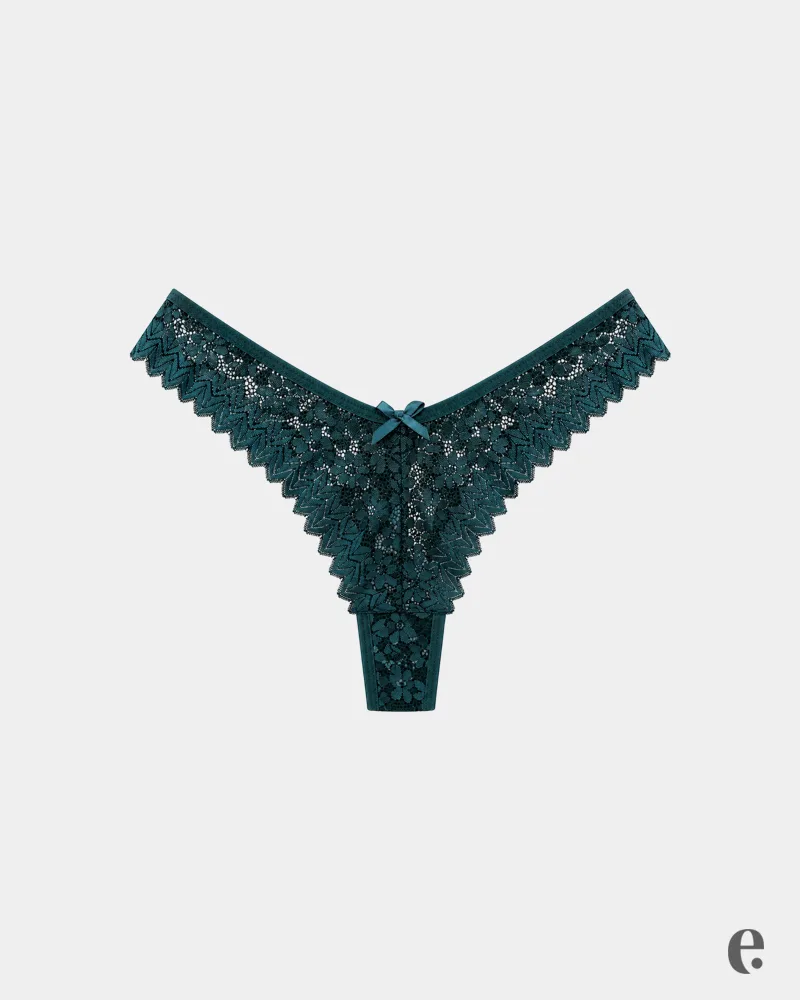 Soft And Breathable Floral Lace Thong