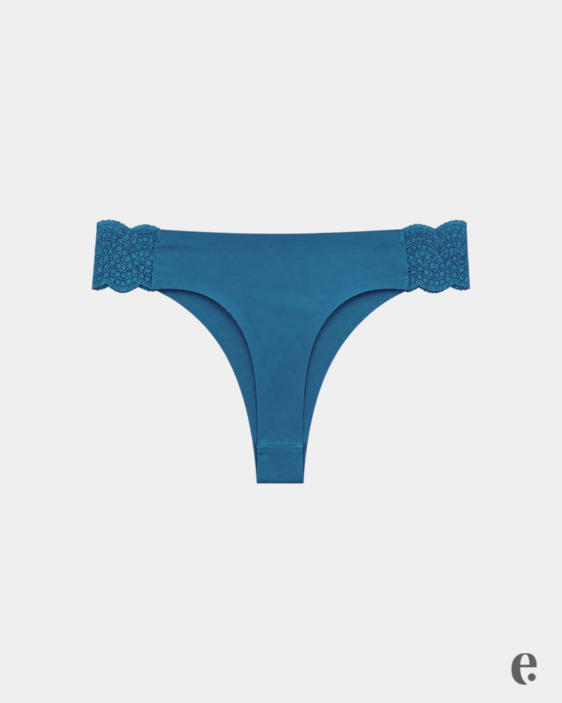 Plus Size Seamless Decorative Lace Panty Thong