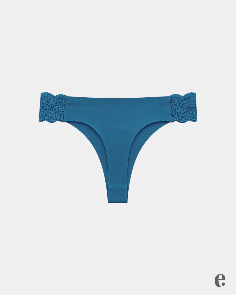 Plus Size Seamless Decorative Lace Panty Thong