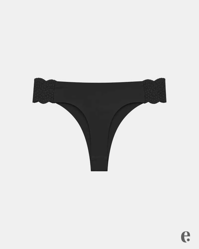 Plus Size Seamless Decorative Lace Panty Thong - Image 4